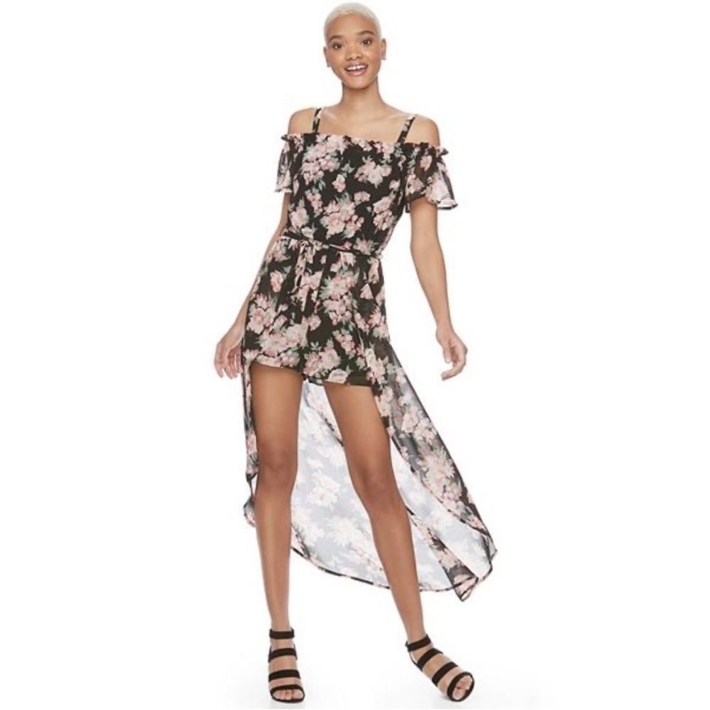 Floral Off-Shoulder Romper Dress